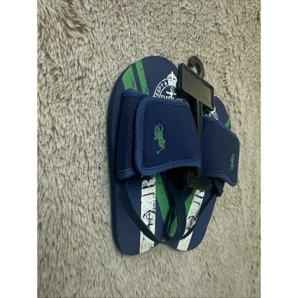 Polo Ralph Lauren Kids Shoes 9 Slide w/ Strap Slip On Sandals Blue - Picture 7 of 16